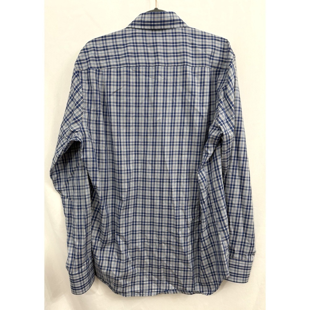 Peter Millar Collection Blue Plaid Long Sleeve Button Front Shirt Mens Size L - Picture 3 of 11